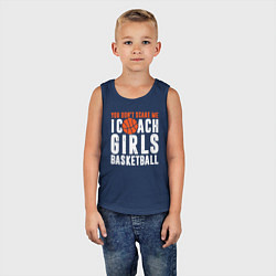 Майка детская хлопок Меня не пугать я тренирую девочек баскетболу, цвет: тёмно-синий — фото 2