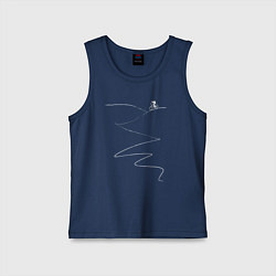 Майка детская хлопок Велосипед в горах, цвет: тёмно-синий