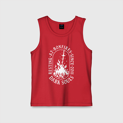 Детская майка Dark Souls костер / Красный – фото 1