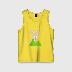 Майка детская хлопок Кролик в лесу, цвет: желтый