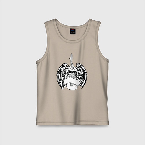 Детская майка Черепа и гитара / Миндальный – фото 1