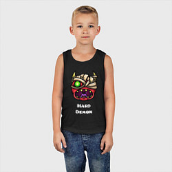 Майка детская хлопок Geometry Dash hard demon, цвет: черный — фото 2