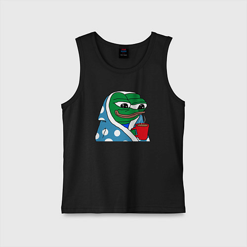Детская майка Frog Pepe мем / Черный – фото 1