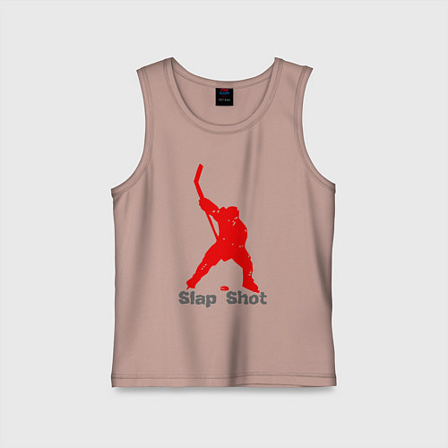 Детская майка Щелчок выстрел - хоккеист / Пыльно-розовый – фото 1