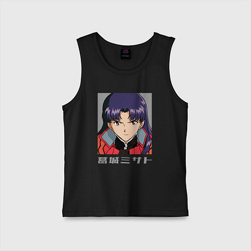 Детская майка Мисато сердится / Черный – фото 1