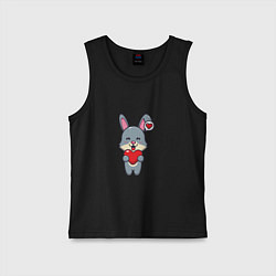 Майка детская хлопок Lover Bunny, цвет: черный