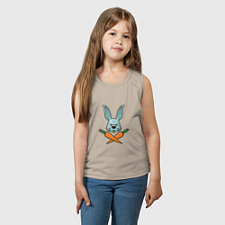 Майка детская хлопок Carrot - Bunny, цвет: миндальный — фото 2