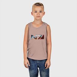 Майка детская хлопок Mass Effect N7 -Shooter, цвет: пыльно-розовый — фото 2