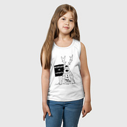 Майка детская хлопок Медведей не кормить, цвет: белый — фото 2