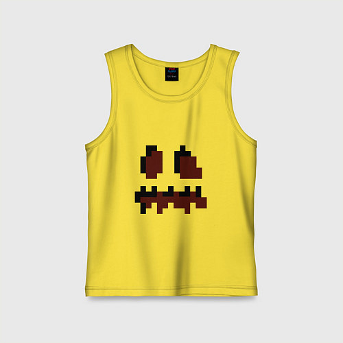 Детская майка Лицо тыквы - Хеллоуин - Майнкрафт / Желтый – фото 1