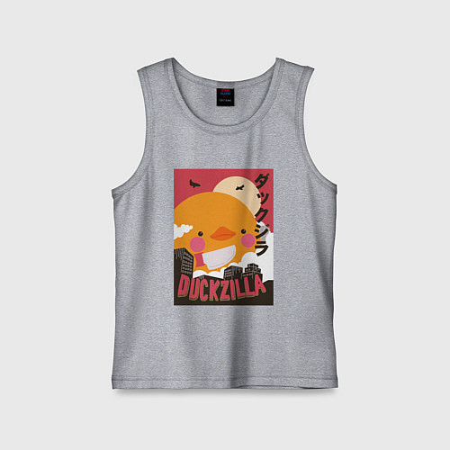 Детская майка Утка Годзилла / Меланж – фото 1