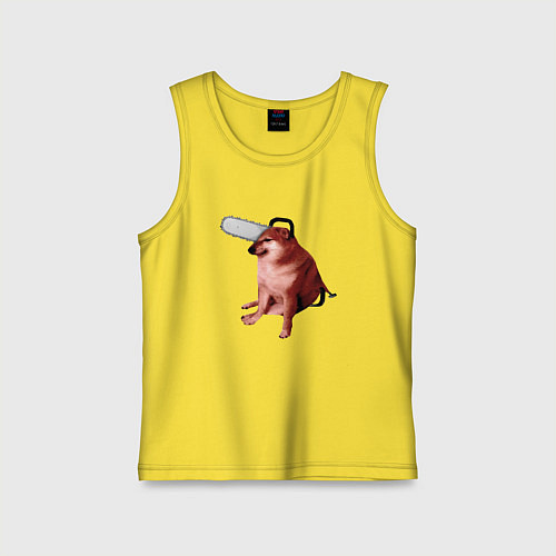 Детская майка Чимс - человек бензопила - Мем / Желтый – фото 1