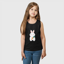 Майка детская хлопок Carrot rabbit, цвет: черный — фото 2