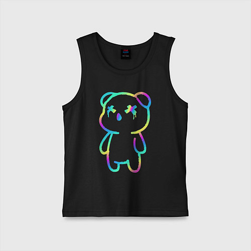 Детская майка Cool neon bear / Черный – фото 1