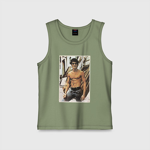 Детская майка Брюс Ли - ретро постер / Авокадо – фото 1