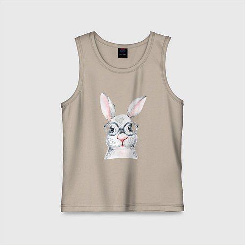 Детская майка Серый кролик / Миндальный – фото 1