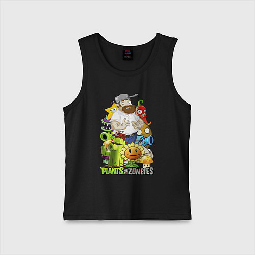 Детская майка Craaazy Dave plants / Черный – фото 1