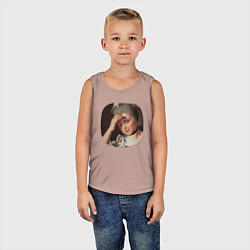 Майка детская хлопок Картина ренессанса - женщина фэйспалмит, цвет: пыльно-розовый — фото 2