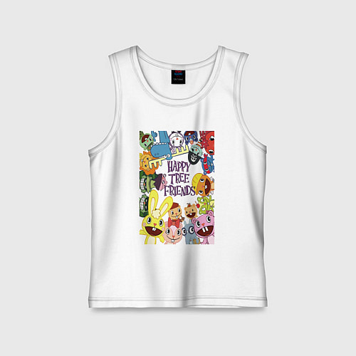 Детская майка Happy three friends - poster / Белый – фото 1