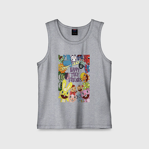 Детская майка Happy three friends - poster / Меланж – фото 1