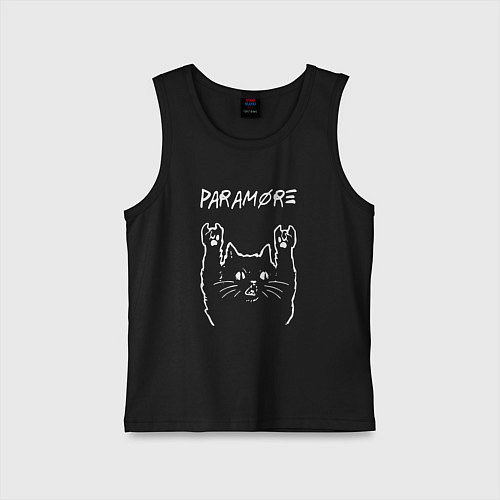 Детская майка Paramore рок кот / Черный – фото 1
