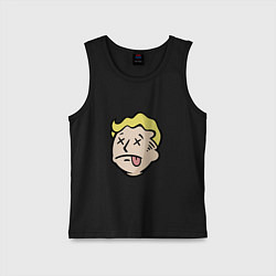 Майка детская хлопок Dead vault boy, цвет: черный