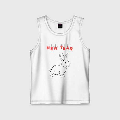 Детская майка New year rabbit / Белый – фото 1