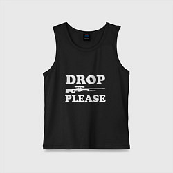 Майка детская хлопок Drop AWP Please, цвет: черный