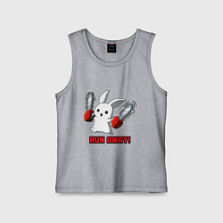 Майка детская хлопок Rabbit run away, цвет: меланж