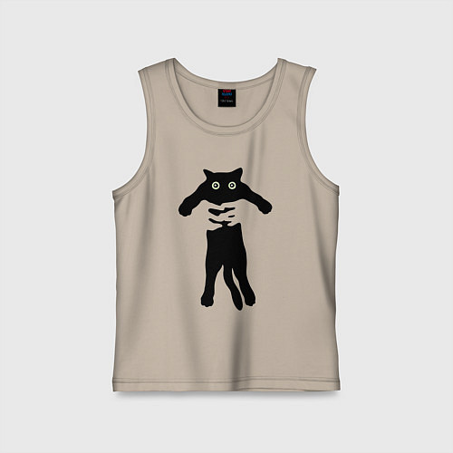 Детская майка Кот на ручках / Миндальный – фото 1