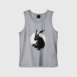 Майка детская хлопок Черный кролик 2023, цвет: меланж