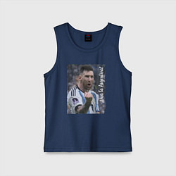 Майка детская хлопок Viva la Argentina - Lionel Messi - world champion, цвет: тёмно-синий