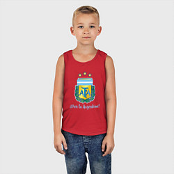 Майка детская хлопок Эмблема федерации футбола Аргентины, цвет: красный — фото 2