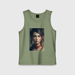 Детская майка Девушка с темными волосами