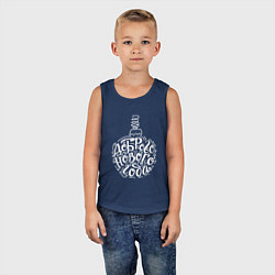 Майка детская хлопок Доброго нового года, цвет: тёмно-синий — фото 2