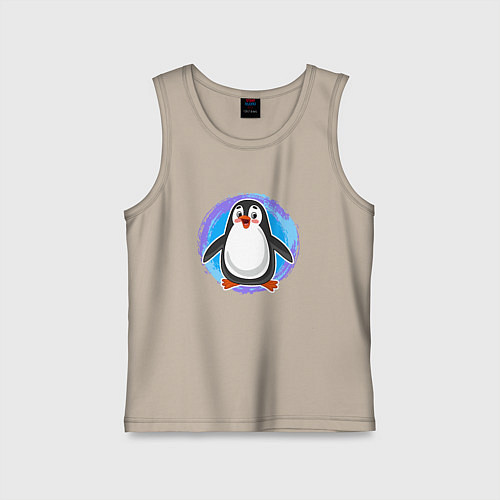 Детская майка Мультяшный милый пингвин / Миндальный – фото 1