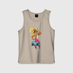 Детская майка Яркая Девушка с магнитофоном музыка девяностых