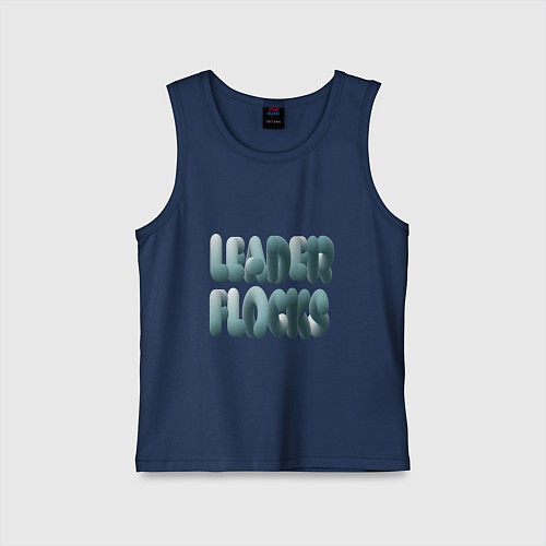 Детская майка Вожак стаи надпись / Тёмно-синий – фото 1