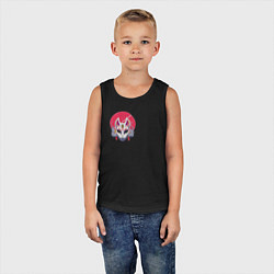 Майка детская хлопок Маска Кицунэ, цвет: черный — фото 2