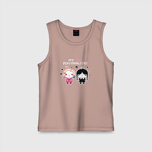 Детская майка Nevermore Уэнздей и Энид Синклер / Пыльно-розовый – фото 1