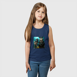 Майка детская хлопок Киберпанк Одиссея, цвет: тёмно-синий — фото 2