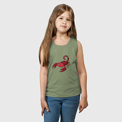 Майка детская хлопок Мультяшный скорпион, цвет: авокадо — фото 2