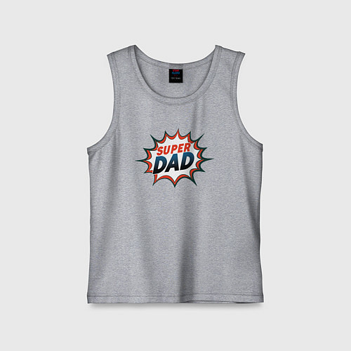 Детская майка Super dad / Меланж – фото 1