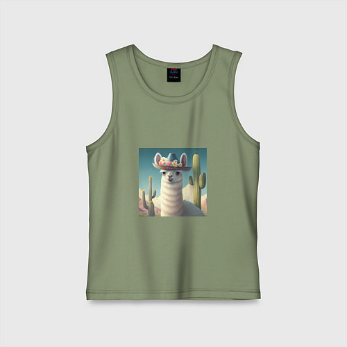 Детская майка Лама в шляпе / Авокадо – фото 1