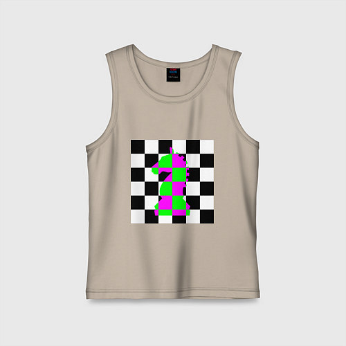 Детская майка Конь шахматный / Миндальный – фото 1