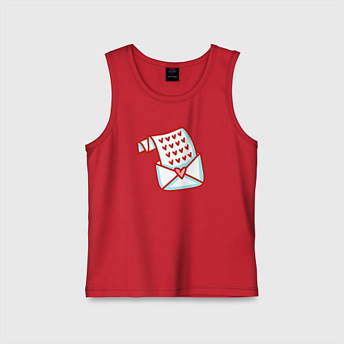 Детская майка Письмо с сердцами / Красный – фото 1