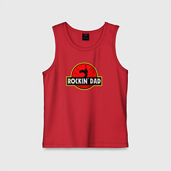 Майка детская хлопок Rockin Dad, цвет: красный