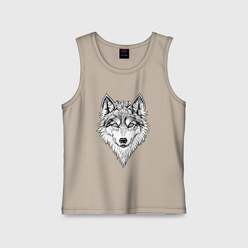 Детская майка Волк Альфа / Миндальный – фото 1