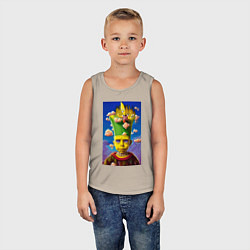 Майка детская хлопок Bart Simpson - neural network - fantasy - art, цвет: миндальный — фото 2