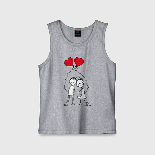 Детская майка Влюбленные с шариками / Меланж – фото 1